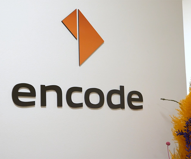 Encode logotypes wall print HQ